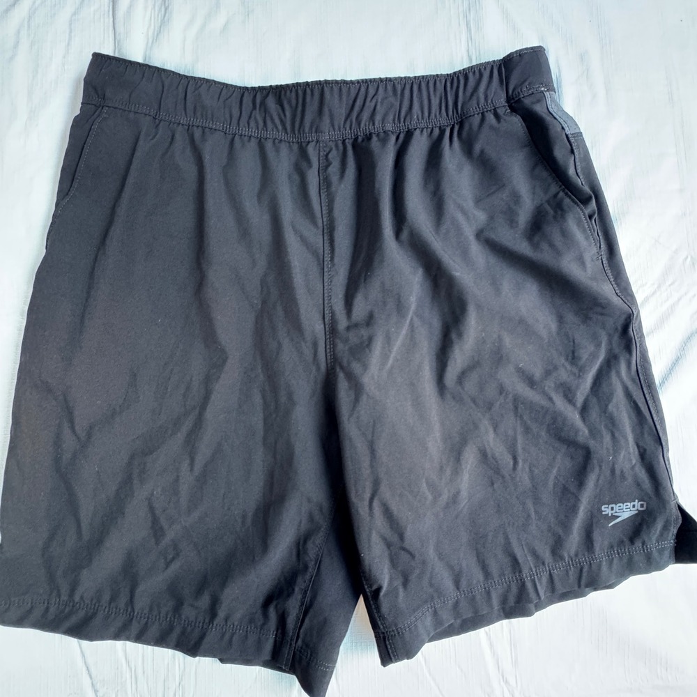 Speedo Mens Black Swim Trunks Board Shorts Size Medium 1125254